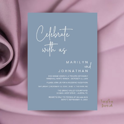 Modern Wedding Reception Party 私たちとお祝いを 招待状