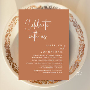 Modern Wedding Reception Party 私たちとお祝いを 招待状