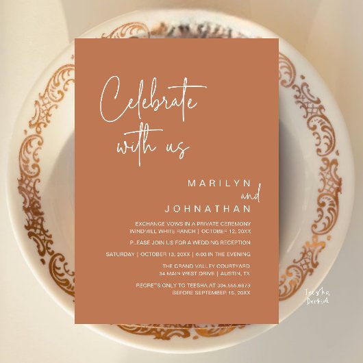 Modern Wedding Reception Party 私たちとお祝いを 招待状
