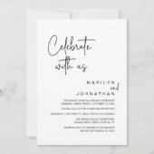 Modern Wedding Reception Party 私たちとお祝いを 招待状 (正面)