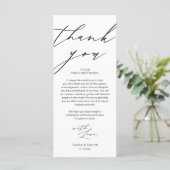 Modern Wedding Rehearsal Dinner Thank You Card プログラム (スタンド正面)