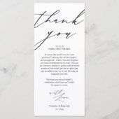 Modern Wedding Rehearsal Dinner Thank You Card プログラム (正面)