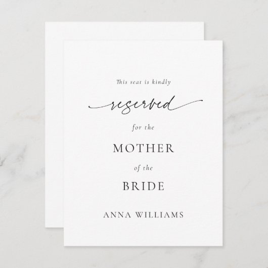 modern wedding reserved seat tag (正面/裏面)