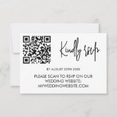 Modern Wedding RSVP Card with QR Code (正面)