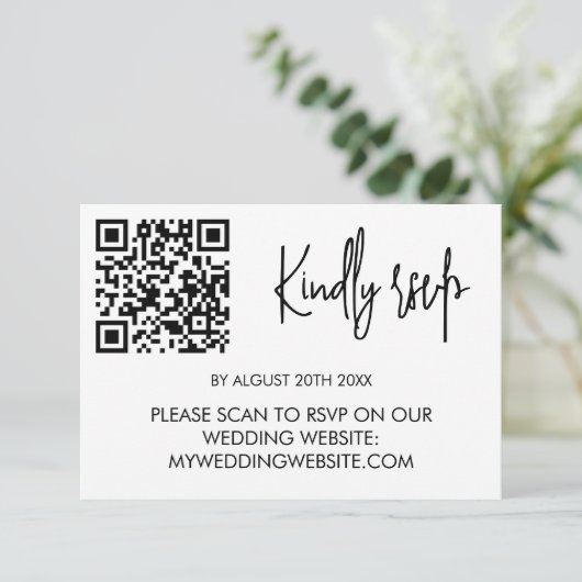 Modern Wedding RSVP Card with QR Code (スタンド正面)