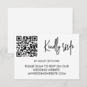 Modern Wedding RSVP Card with QR Code (正面/裏面)
