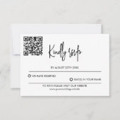 Modern Wedding RSVP Card with QR Code (正面)
