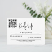 Modern Wedding RSVP Card with QR Code (スタンド正面)