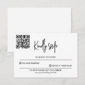Modern Wedding RSVP Card with QR Code (正面/裏面)