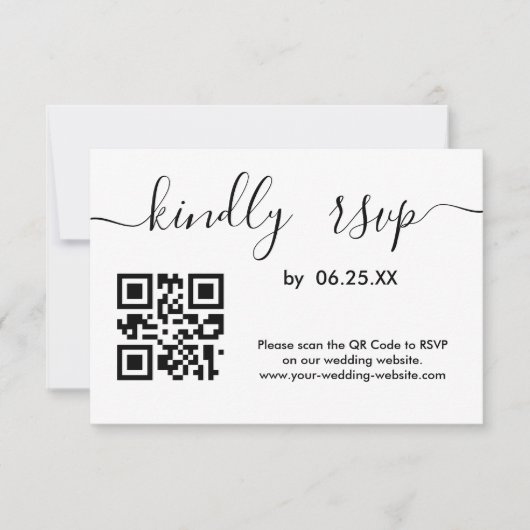Modern Wedding RSVP Online Website With QR Code カード (正面)