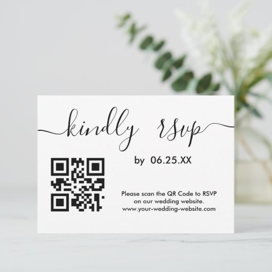 Modern Wedding RSVP Online Website With QR Code カード (スタンド正面)