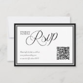 Modern Wedding RSVP with QR code Card (正面)