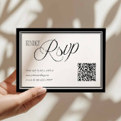 Modern Wedding RSVP with QR code Card