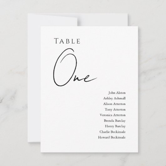 Modern Wedding Seating Chart, Minimalist Card  招待状 (正面)