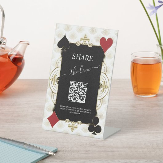 Modern Wedding Share The Love Photo QR Code Sign 台座サイン (インサイチュ)