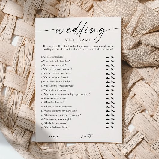 Modern Wedding Shoe Game 招待状