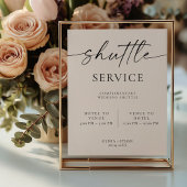 Modern Wedding Shuttle Service Sign ポスター