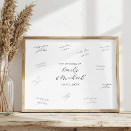 Modern Wedding Signature Guest Book Poster ポスター
