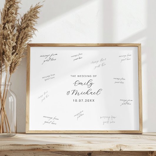 Modern Wedding Signature Guest Book Poster ポスター