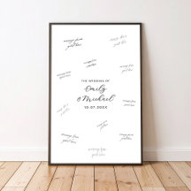 Modern Wedding Signature Guest Book Poster