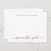 Modern Wedding Stylish Script Elegant Minimalist ノートカード (正面/裏面)