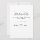Modern Wedding Thank You Card, Minimalist Wedding  サンキューカード (裏面)