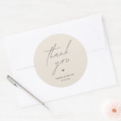 Modern Wedding Thank You Minimal Cute Heart Gifts ラウンドシール (封筒)