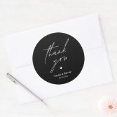 Modern Wedding Thank You Minimal Cute Heart Gifts ラウンドシール (封筒)
