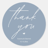 Modern Wedding Thank You Minimal Cute Heart Gifts ラウンドシール (正面)