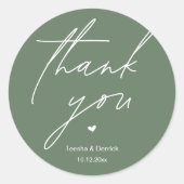 Modern Wedding Thank You Minimal Cute Heart Gifts ラウンドシール (正面)