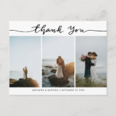 Modern Wedding Thank You Script | Photo Collage ポストカード (正面)