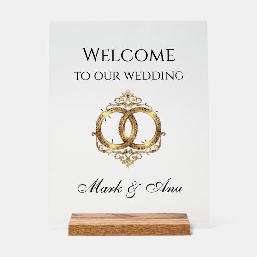 Modern Wedding Welcome Sign アクリルサイン (正面)