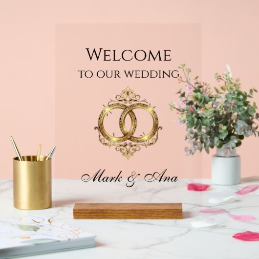 Modern Wedding Welcome Sign アクリルサイン (ウェディング)