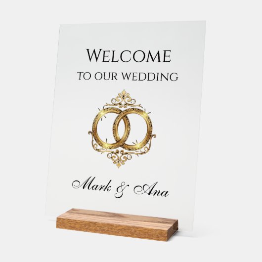 Modern Wedding Welcome Sign アクリルサイン (傾斜)