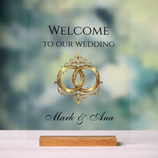 Modern Wedding Welcome Sign アクリルサイン (ニュートラル)