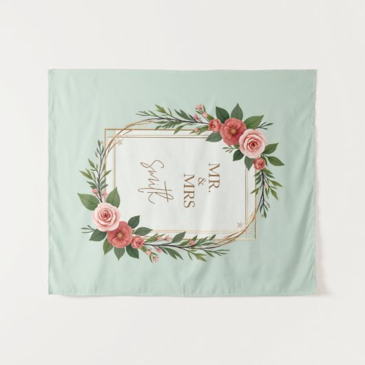 Modern Wedding Welcome Sign, Boho Wedding タペストリー (正面(横))