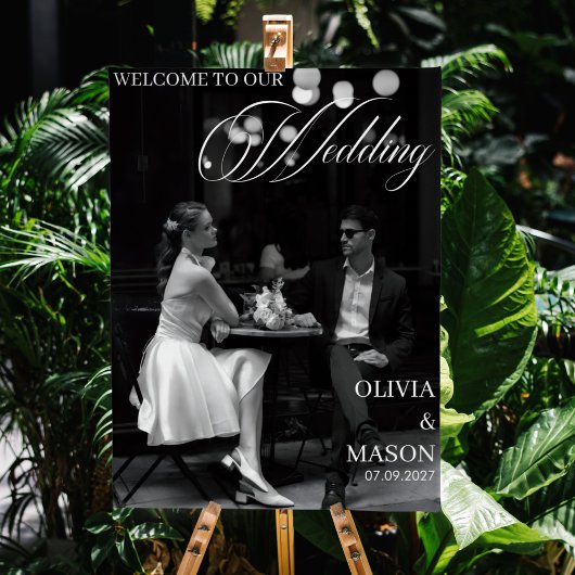 Modern Wedding Welcome with Photo Sign Poster  ポスター