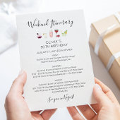 Modern Weekend Birthday Itinerary Invitation 招待状