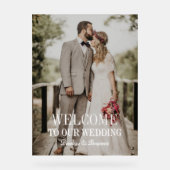 Modern Welcome Photo Wedding アクリルサイン (正面)