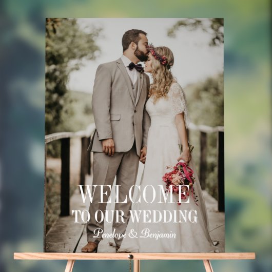 Modern Welcome Photo Wedding アクリルサイン (ニュートラル)
