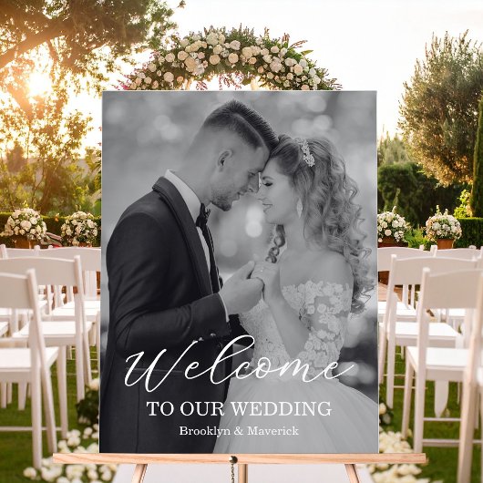Modern Welcome Photo Wedding アクリルサイン