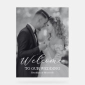Modern Welcome Photo Wedding アクリルサイン (正面)
