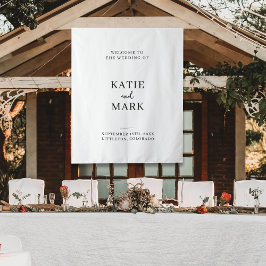 Modern Welcome To Our Wedding Fabric Sign  タペストリー
