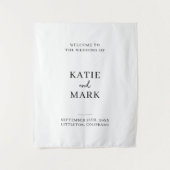 Modern Welcome To Our Wedding Fabric Sign  タペストリー (正面)