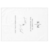 Modern Welcome To Our Wedding Fabric Sign テーブルクロス (正面(横))