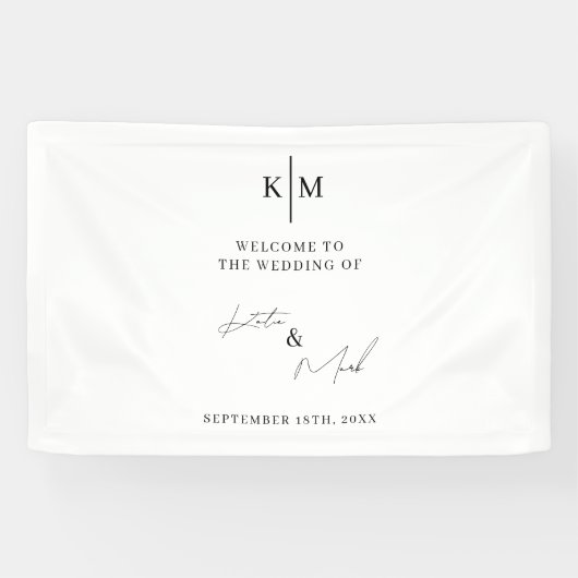 Modern Welcome To Our Wedding Reception 横断幕 (横)
