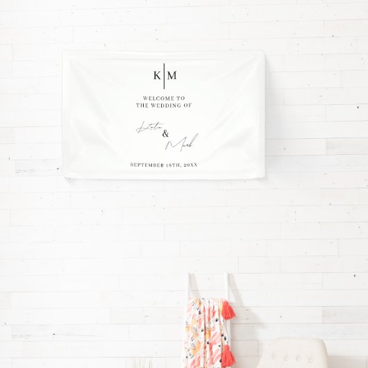 Modern Welcome To Our Wedding Reception 横断幕 (インサイチュ)