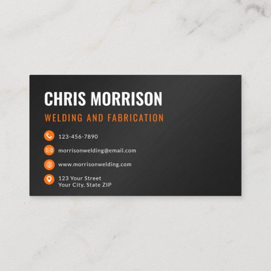 Modern Welder Welding Fabricator 名刺 (裏面)