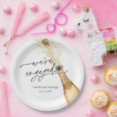 Modern We're Engaged  Party Paper Plate ペーパープレート (パーティー)