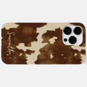 Modern Western Country Cowgirl Brown Script Name Case-Mate iPhoneケース (裏面 (横))